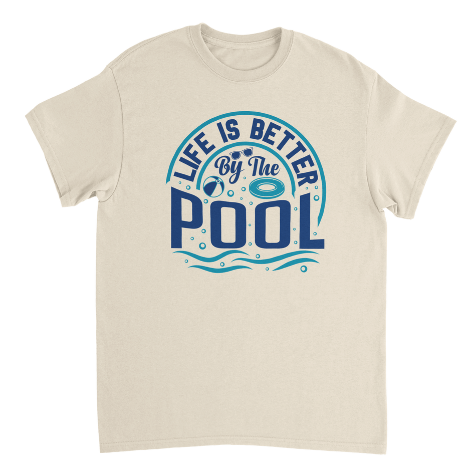 Life is Better by the Pool T-Shirt – Summer Vibes, Heavyweight Cotton, Classic Fit, Durable Casual Wear - KPAP Canada
