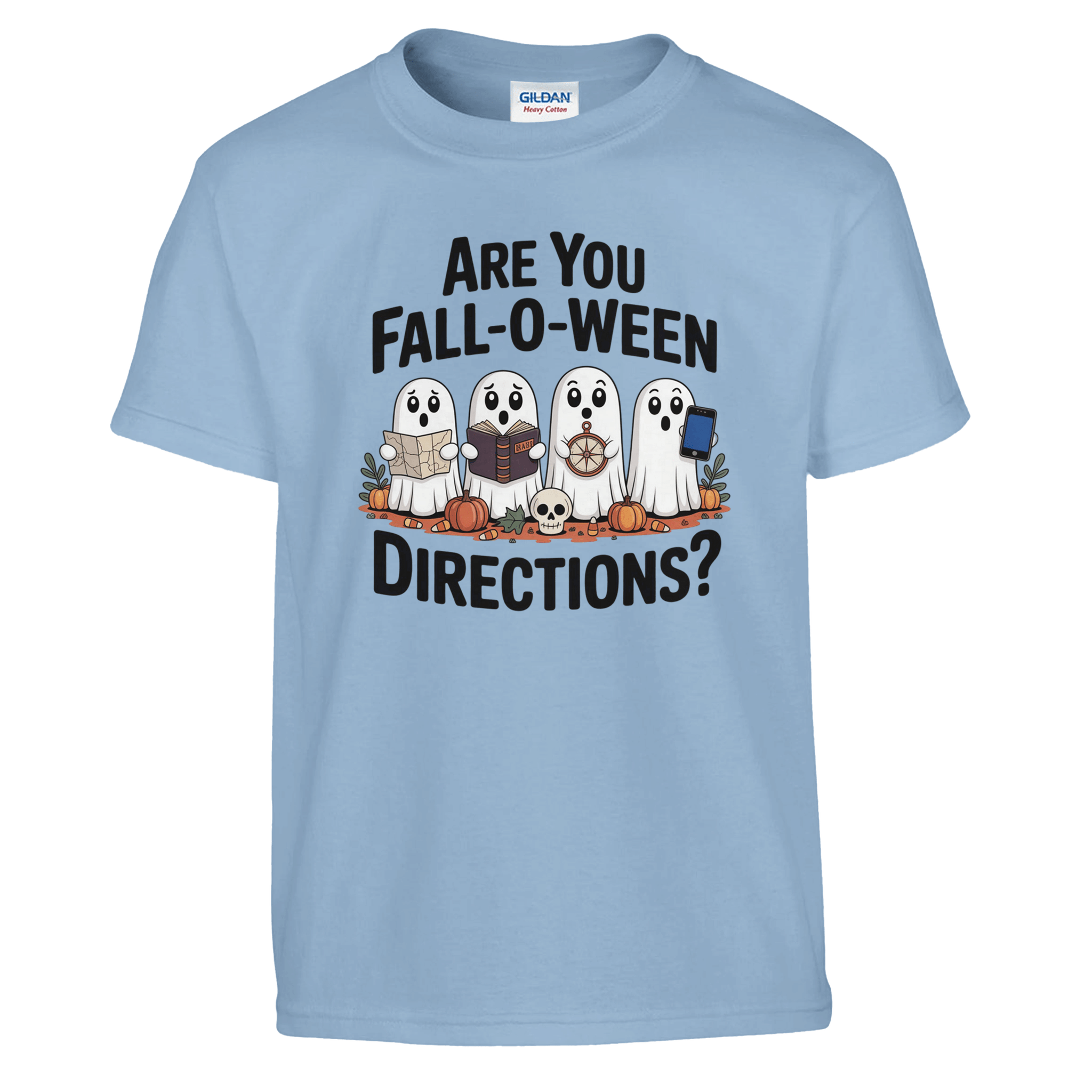 Kids Halloween T-Shirt – 'Are You Fall - O - Ween Directions?' Fun Design - KPAP Canada