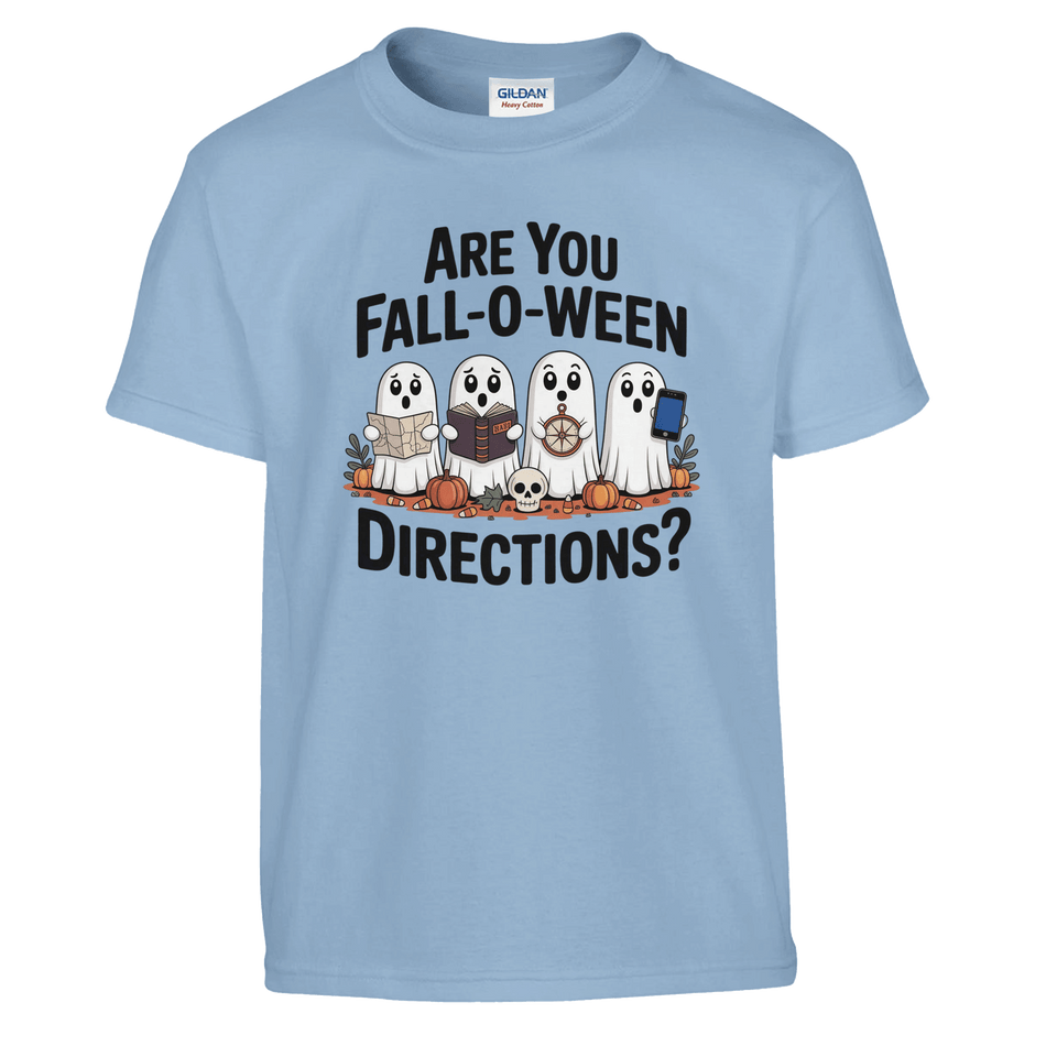 Kids Halloween T-Shirt – 'Are You Fall - O - Ween Directions?' Fun Design - KPAP Canada