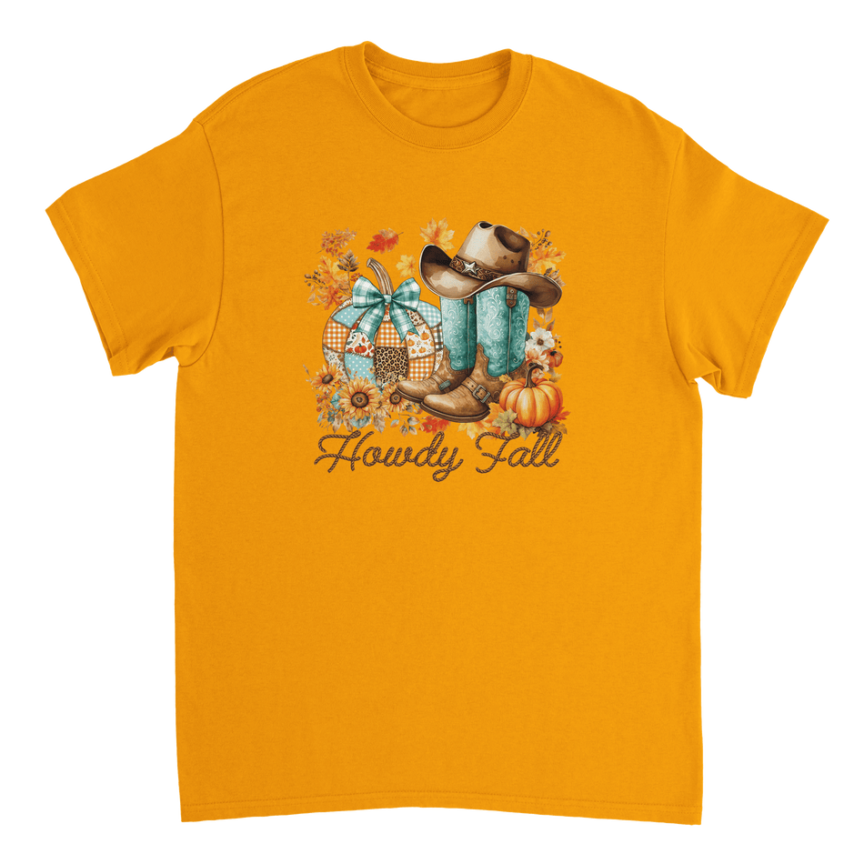 Howdy Fall Western T-Shirt – Rustic Autumn Cowboy Style, Heavyweight Cotton Tee for Dad - KPAP Canada