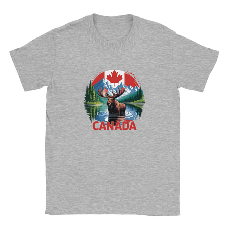 Kids Moose and Mountains T-Shirt - Soft Heavyweight Fabric - KPAP Canada