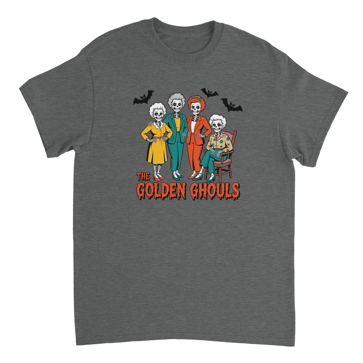 The Golden Ghouls T-Shirt – Spooky & Stylish Skeletons, Heavyweight Cotton, Classic Fit - KPAP Canada