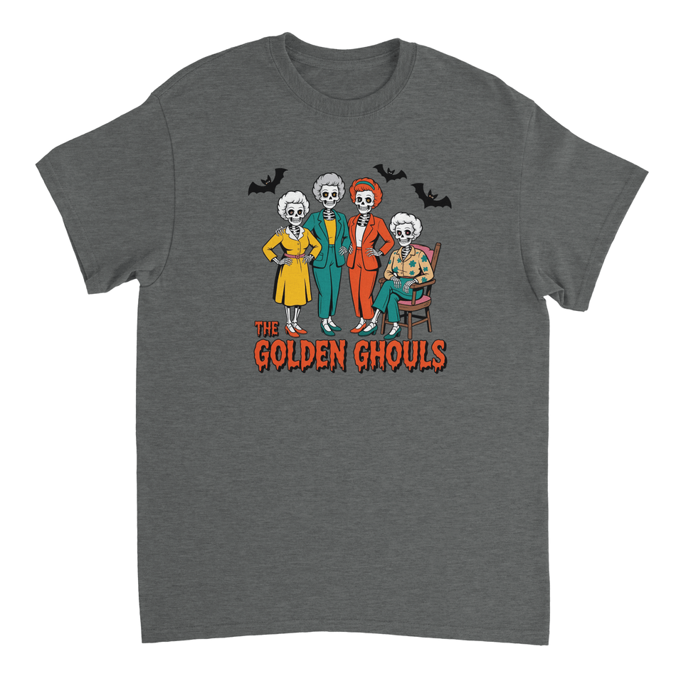 The Golden Ghouls T-Shirt – Spooky & Stylish Skeletons, Heavyweight Cotton, Classic Fit - KPAP Canada