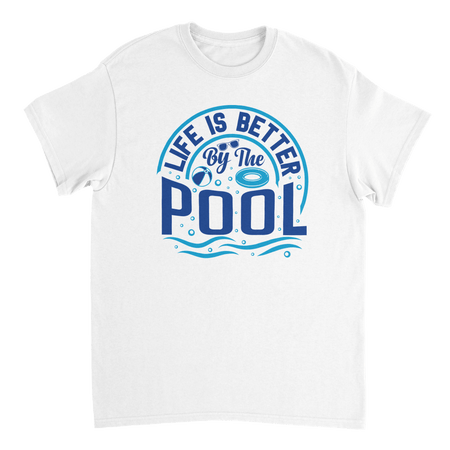 Life is Better by the Pool T-Shirt – Summer Vibes, Heavyweight Cotton, Classic Fit, Durable Casual Wear - KPAP Canada