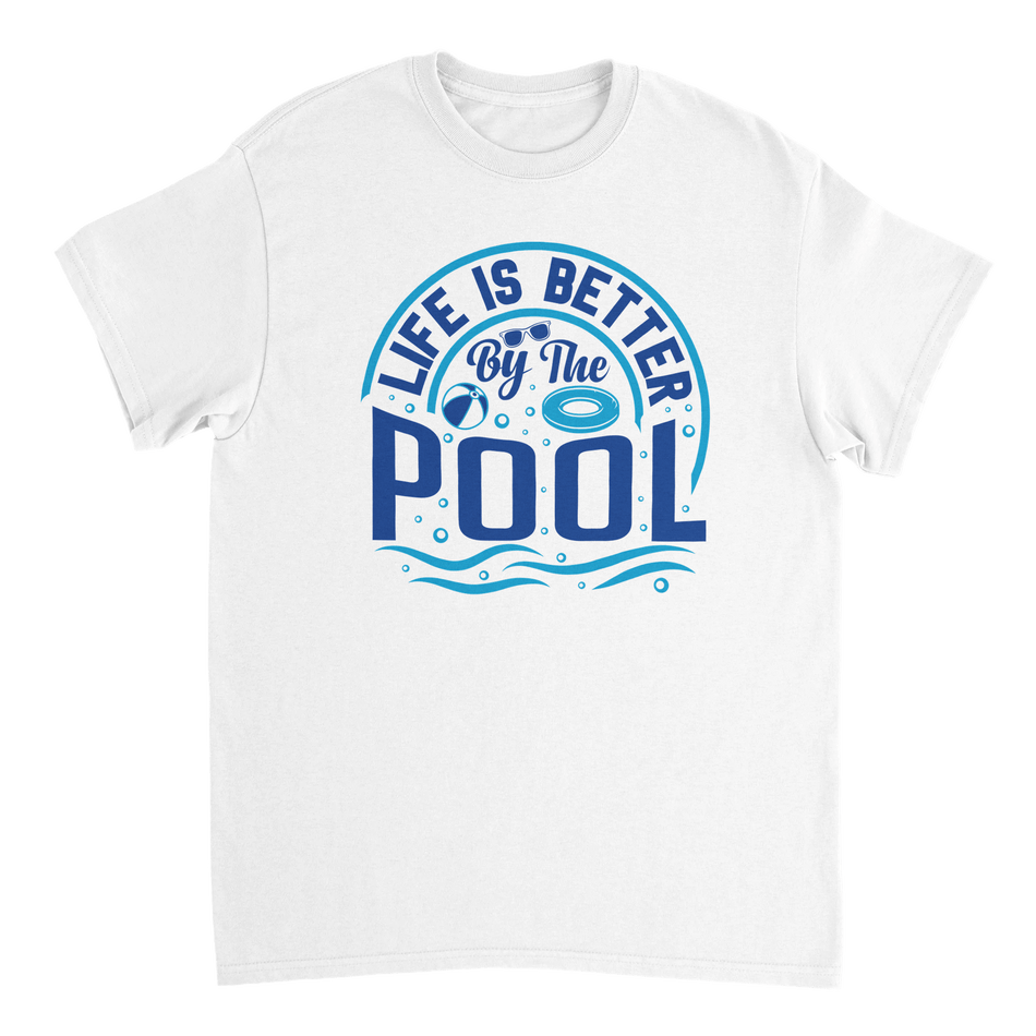 Life is Better by the Pool T-Shirt – Summer Vibes, Heavyweight Cotton, Classic Fit, Durable Casual Wear - KPAP Canada