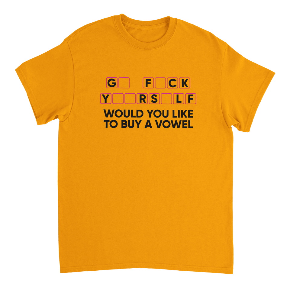 Humorous T-Shirt - 'Would You Like to Buy a Vowel?' Attitude Apparel - KPAP Canada