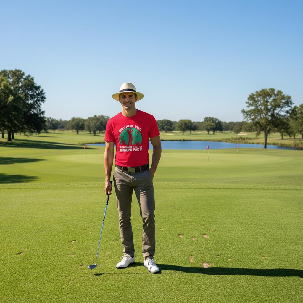 Feeling Under Par Golf T-Shirt – Humorous Dad Golfing Tee, Heavyweight Cotton, Classic Fit, Durable Casual Wear - KPAP Canada