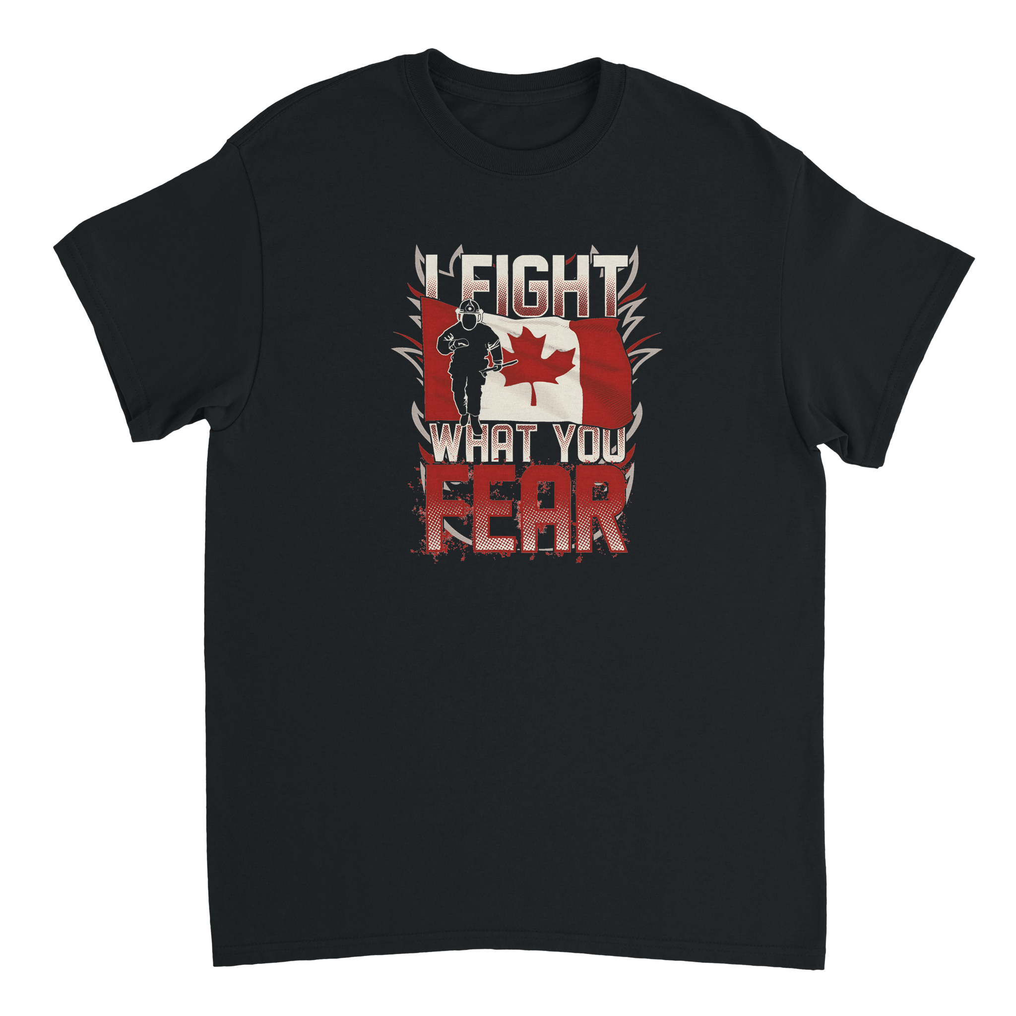 Canadian Firefighter 'I Fight What You Fear' T-Shirt – Premium Cotton, Bold Design, Everyday Hero Wear - KPAP Canada