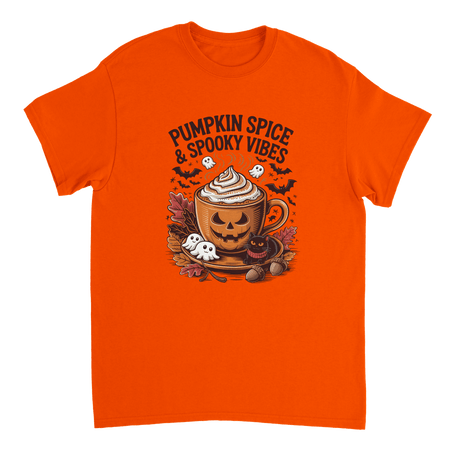 Spooky Pumpkin Spice Latte T-Shirt – Autumn Vibes, Halloween Fun, Heavyweight Cotton Tee - KPAP Canada
