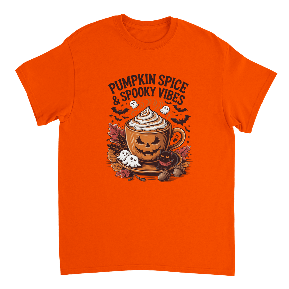 Spooky Pumpkin Spice Latte T-Shirt – Autumn Vibes, Halloween Fun, Heavyweight Cotton Tee - KPAP Canada