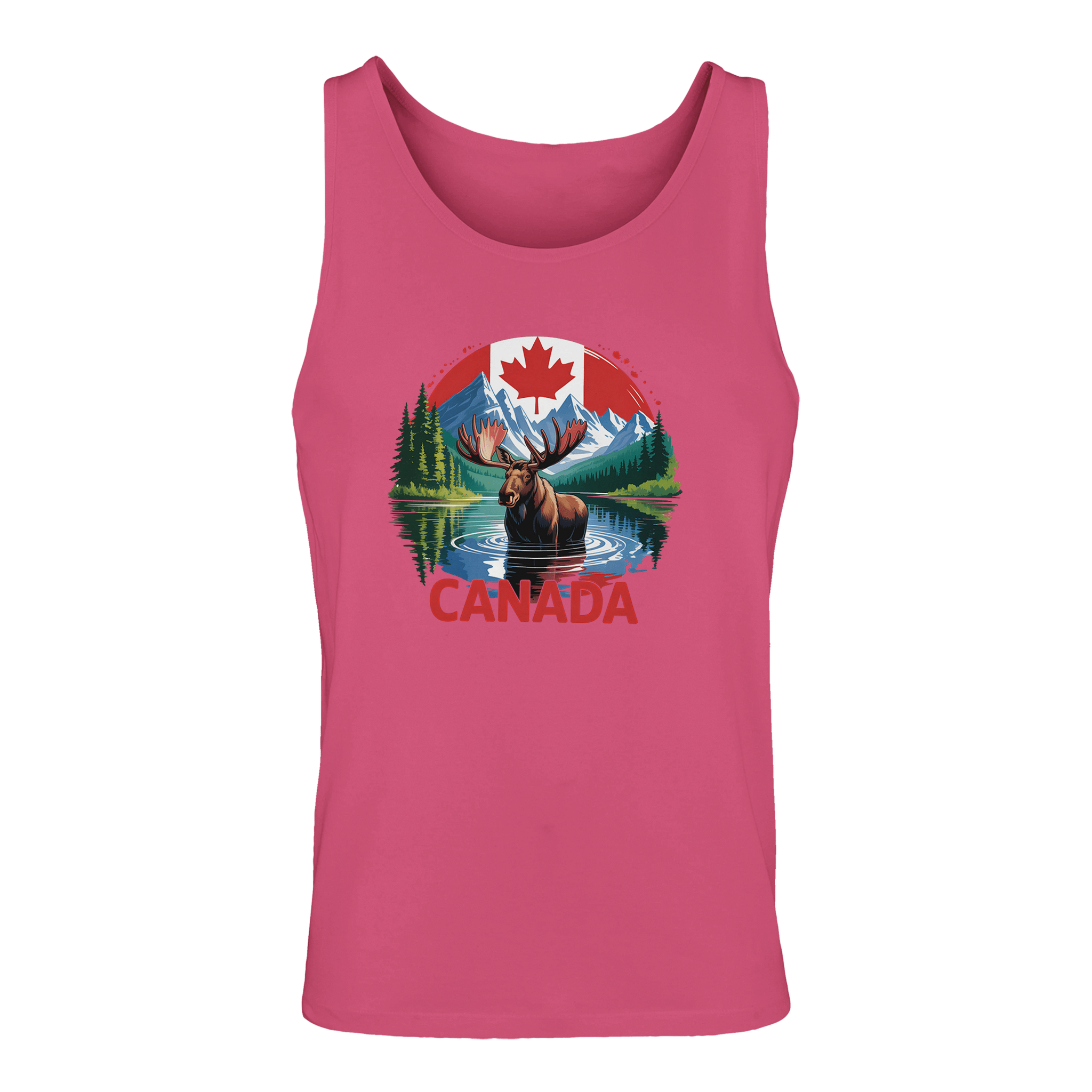 Canadian Moose & Mountains Tank Top – Men's Mid - Weight Cotton Tee - KPAP Canada