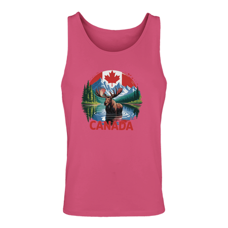 Canadian Moose & Mountains Tank Top – Men's Mid - Weight Cotton Tee - KPAP Canada