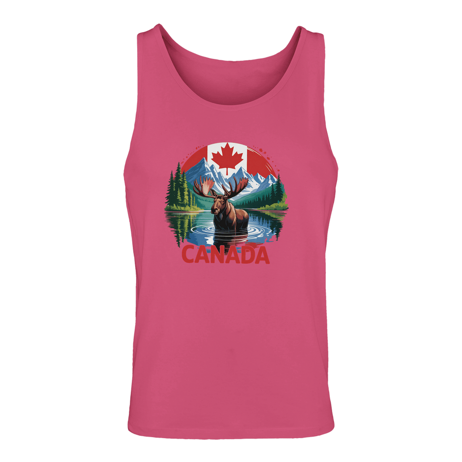 Canadian Moose & Mountains Tank Top – Men's Mid - Weight Cotton Tee - KPAP Canada