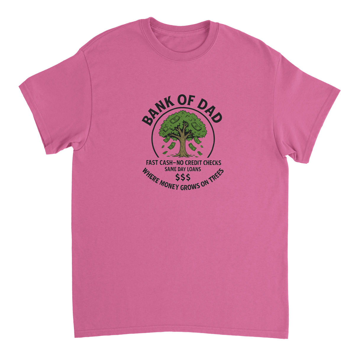 Bank of Dad T-Shirt – Humorous Money Tree Design, Heavyweight Cotton, Classic Fit for Everyday Fun - KPAP Canada