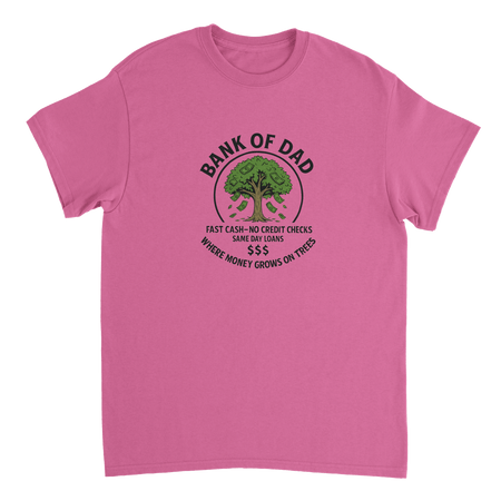 Bank of Dad T-Shirt – Humorous Money Tree Design, Heavyweight Cotton, Classic Fit for Everyday Fun - KPAP Canada