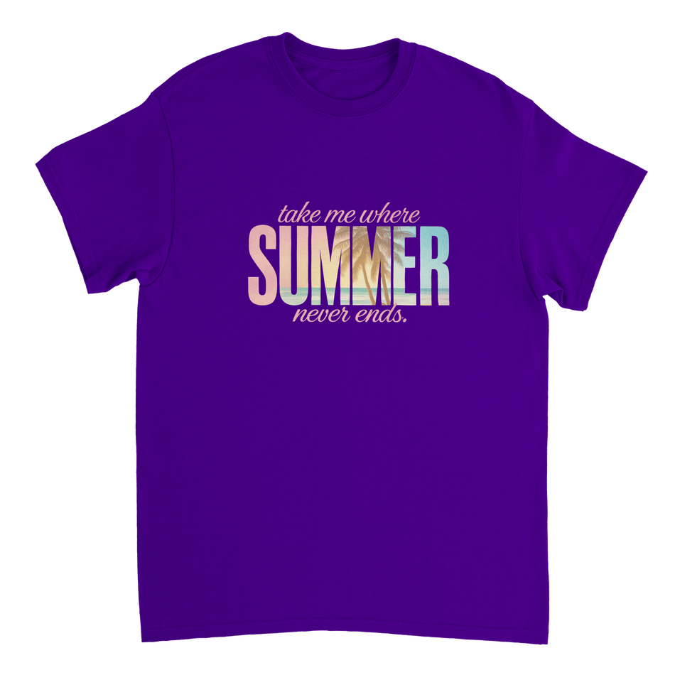 Endless Summer Vibes T-Shirt – Pastel Dreamscape, Premium Cotton, Classic Fit, Durable Casual Wear - KPAP Canada