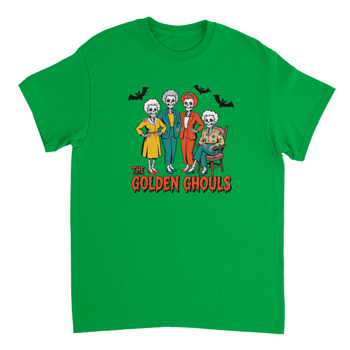 The Golden Ghouls T-Shirt – Spooky & Stylish Skeletons, Heavyweight Cotton, Classic Fit - KPAP Canada
