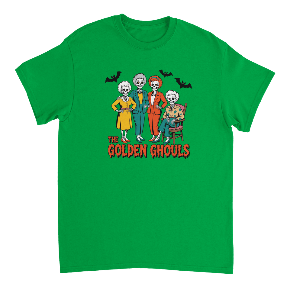 The Golden Ghouls T-Shirt – Spooky & Stylish Skeletons, Heavyweight Cotton, Classic Fit - KPAP Canada