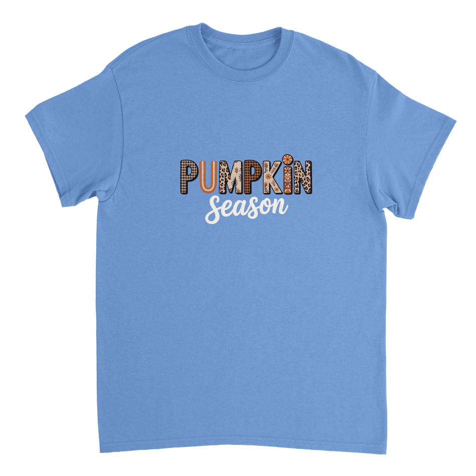 Pumpkin Season T-Shirt – Rustic Autumn Prints, Heavyweight Cotton, Classic Fit for Fall Fun - KPAP Canada
