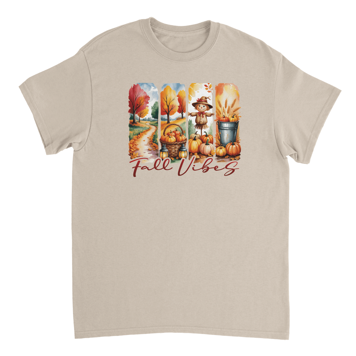 Autumn Harvest "Fall Vibes" T-Shirt – Heavyweight Cotton, Classic Fit, Durable Casual Wear - KPAP Canada