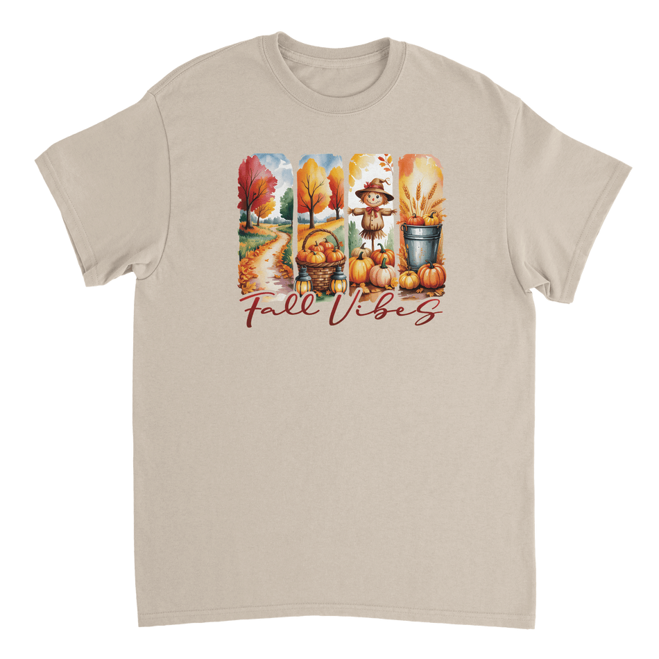 Autumn Harvest "Fall Vibes" T-Shirt – Heavyweight Cotton, Classic Fit, Durable Casual Wear - KPAP Canada