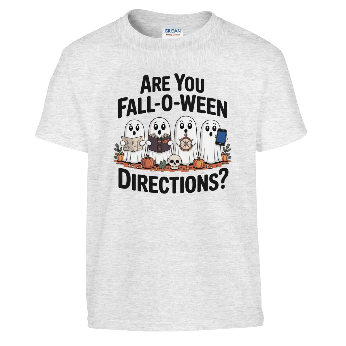 Kids Halloween T-Shirt – 'Are You Fall - O - Ween Directions?' Fun Design - KPAP Canada