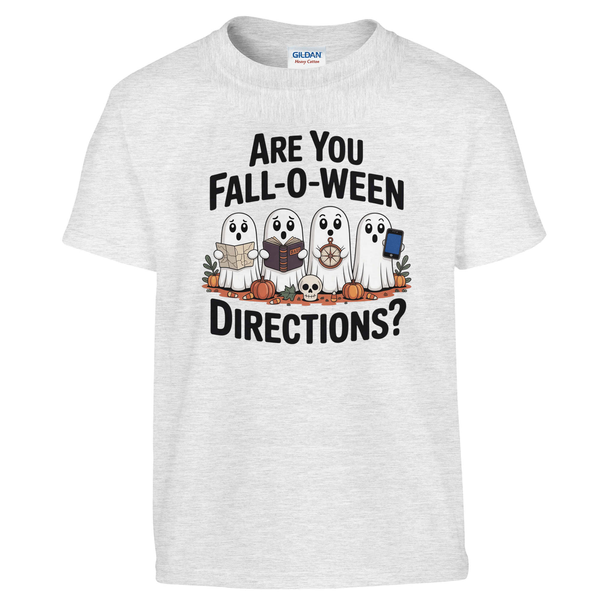 Kids Halloween T-Shirt – 'Are You Fall - O - Ween Directions?' Fun Design - KPAP Canada