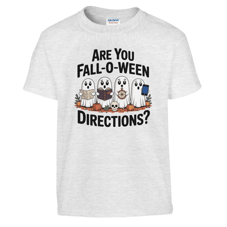 Kids Halloween T-Shirt – 'Are You Fall - O - Ween Directions?' Fun Design - KPAP Canada