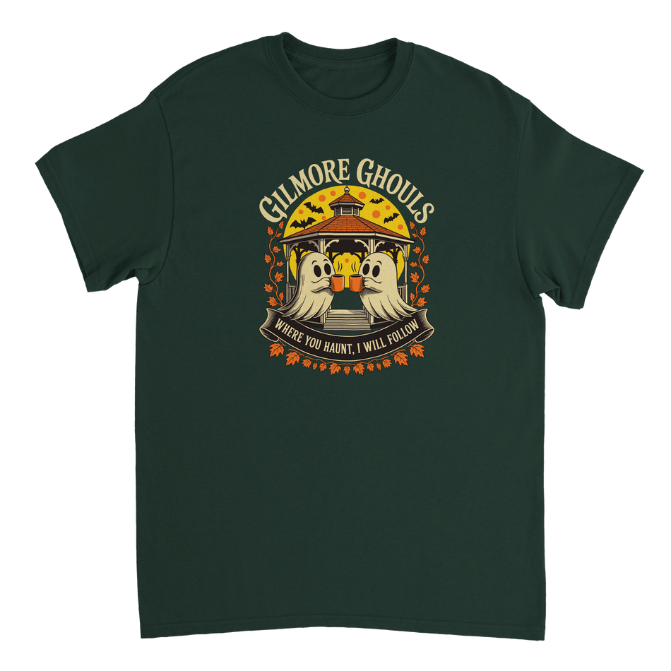 Gilmore Ghouls 'Where You Haunt, I Will Follow' T-Shirt – Spooky Cozy Comfort, Heavyweight Cotton - KPAP Canada