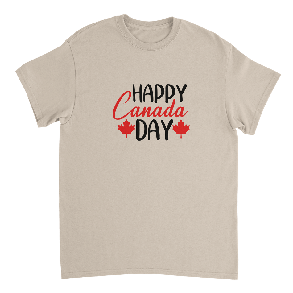 Happy Canada Day T-Shirt – Festive Maple Leaf Design, Premium Cotton, Classic Fit - KPAP Canada