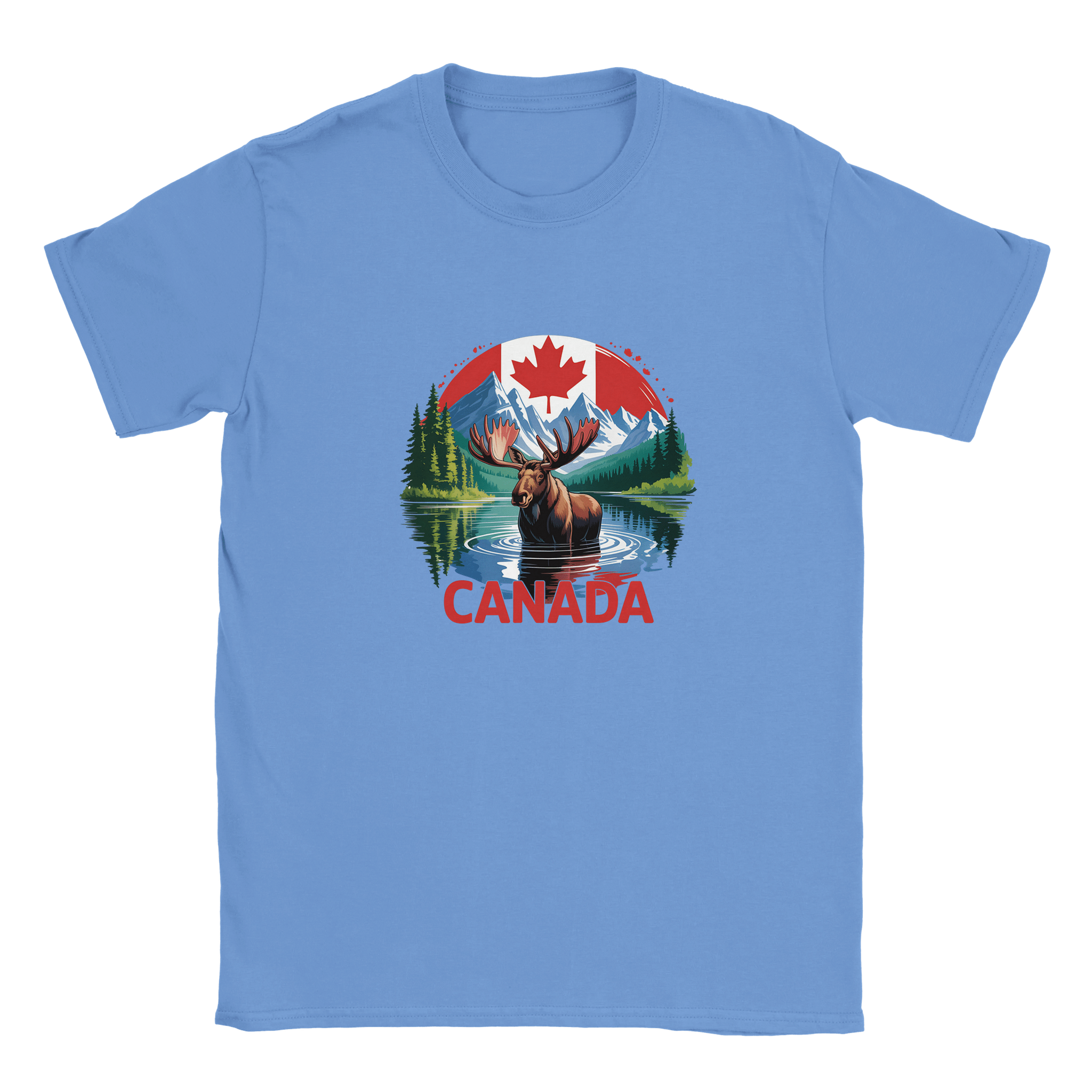 Kids Moose and Mountains T-Shirt - Soft Heavyweight Fabric - KPAP Canada