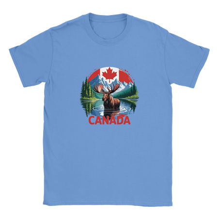 Kids Moose and Mountains T-Shirt - Soft Heavyweight Fabric - KPAP Canada