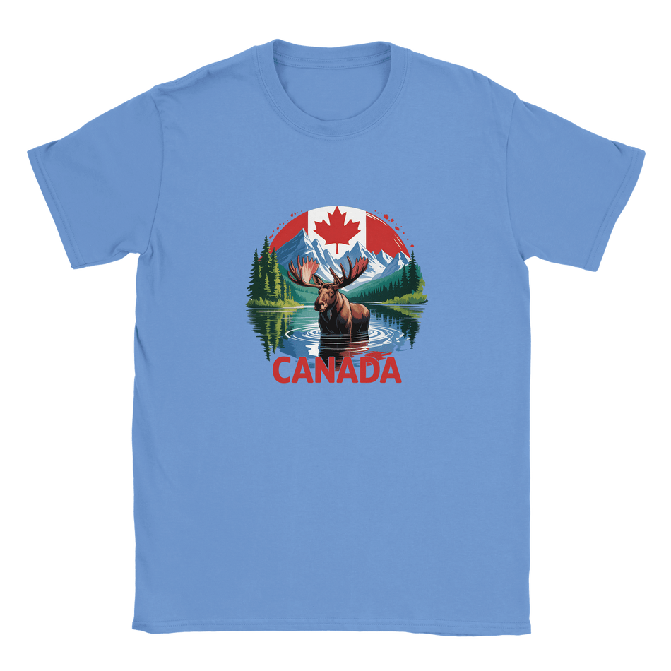 Kids Moose and Mountains T-Shirt - Soft Heavyweight Fabric - KPAP Canada