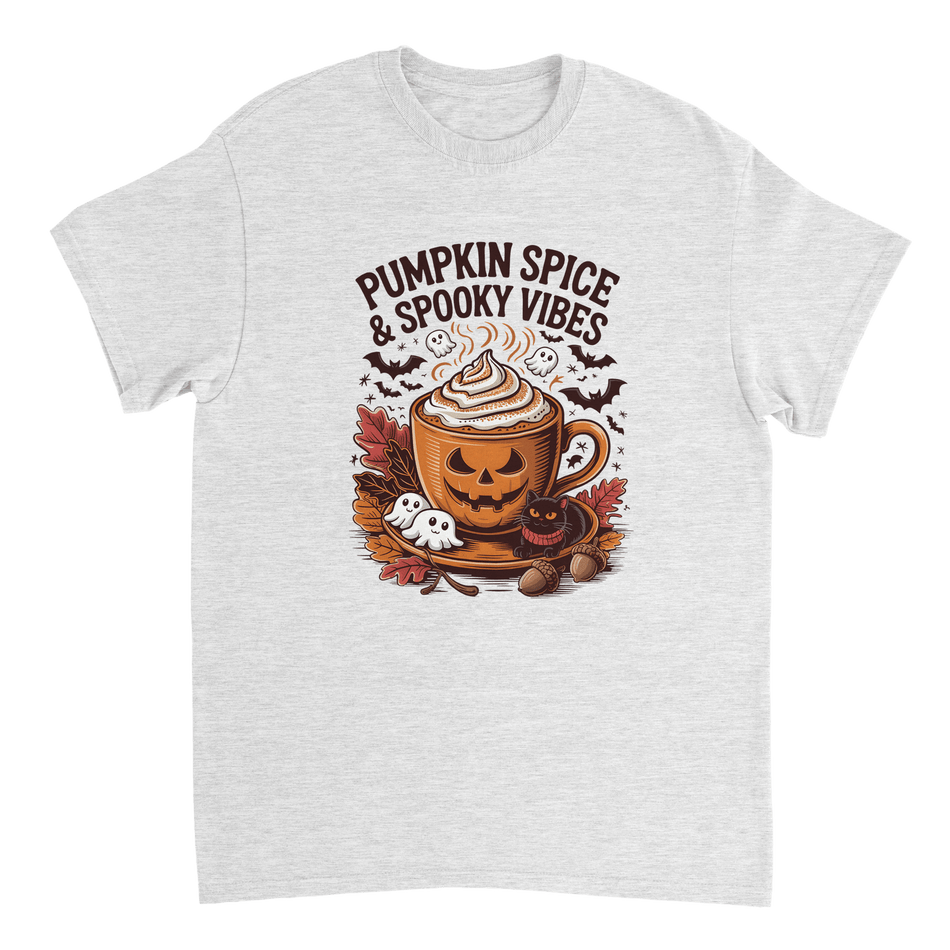 Spooky Pumpkin Spice Latte T-Shirt – Autumn Vibes, Halloween Fun, Heavyweight Cotton Tee - KPAP Canada