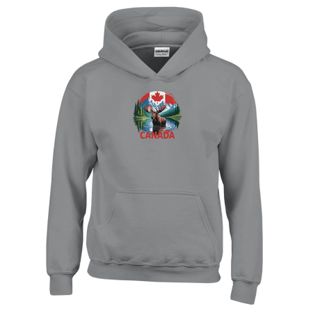 Kids Pullover Hoodie – Canadian Moose & Mountains Design - KPAP Canada