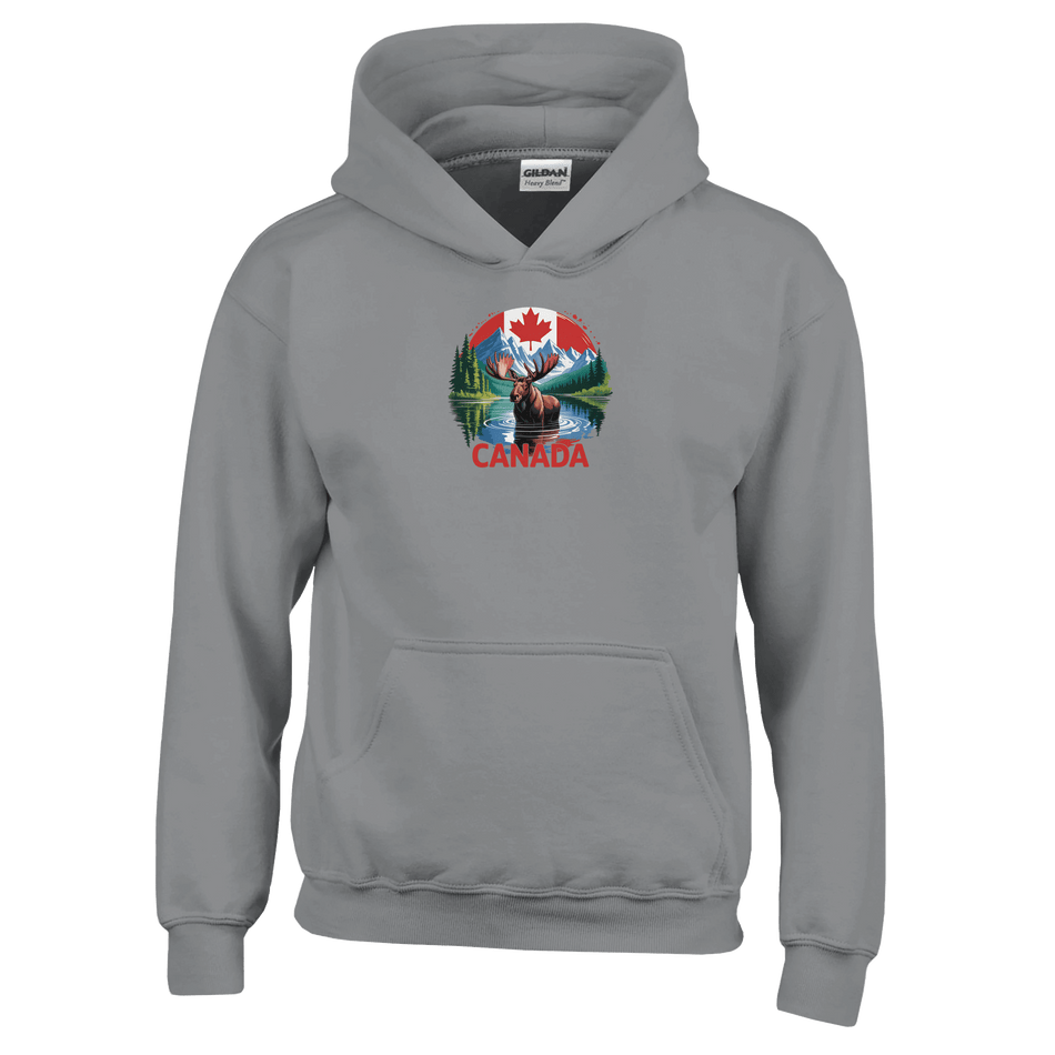 Kids Pullover Hoodie – Canadian Moose & Mountains Design - KPAP Canada