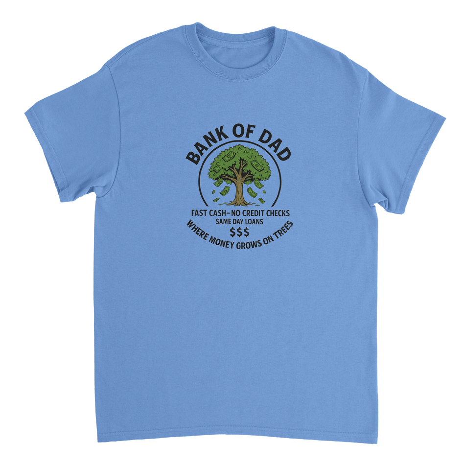 Bank of Dad T-Shirt – Humorous Money Tree Design, Heavyweight Cotton, Classic Fit for Everyday Fun - KPAP Canada