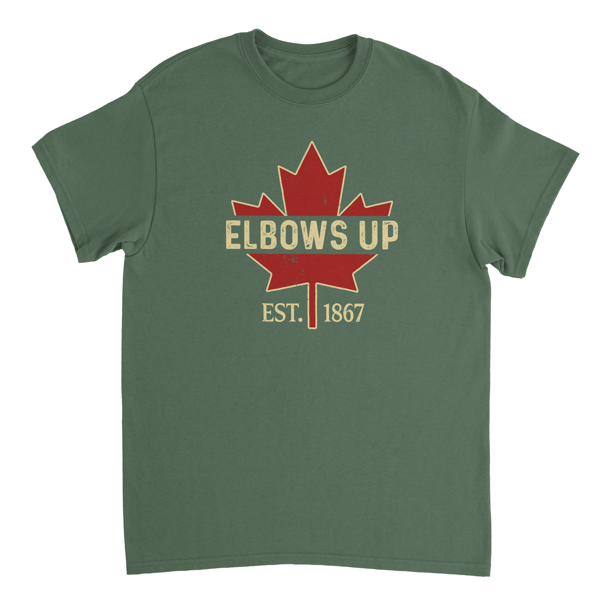 Elbows Up Canada! Classic Fit Cotton T-Shirt – Durable Casual Wear - KPAP Canada