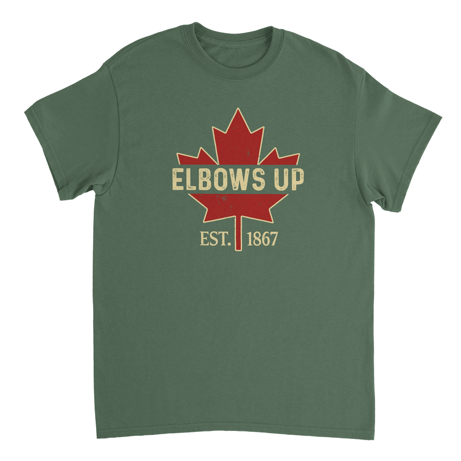 Elbows Up Canada! Classic Fit Cotton T-Shirt – Durable Casual Wear - KPAP Canada