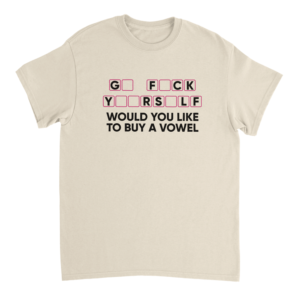 Humorous T-Shirt - 'Would You Like to Buy a Vowel?' Attitude Apparel - KPAP Canada