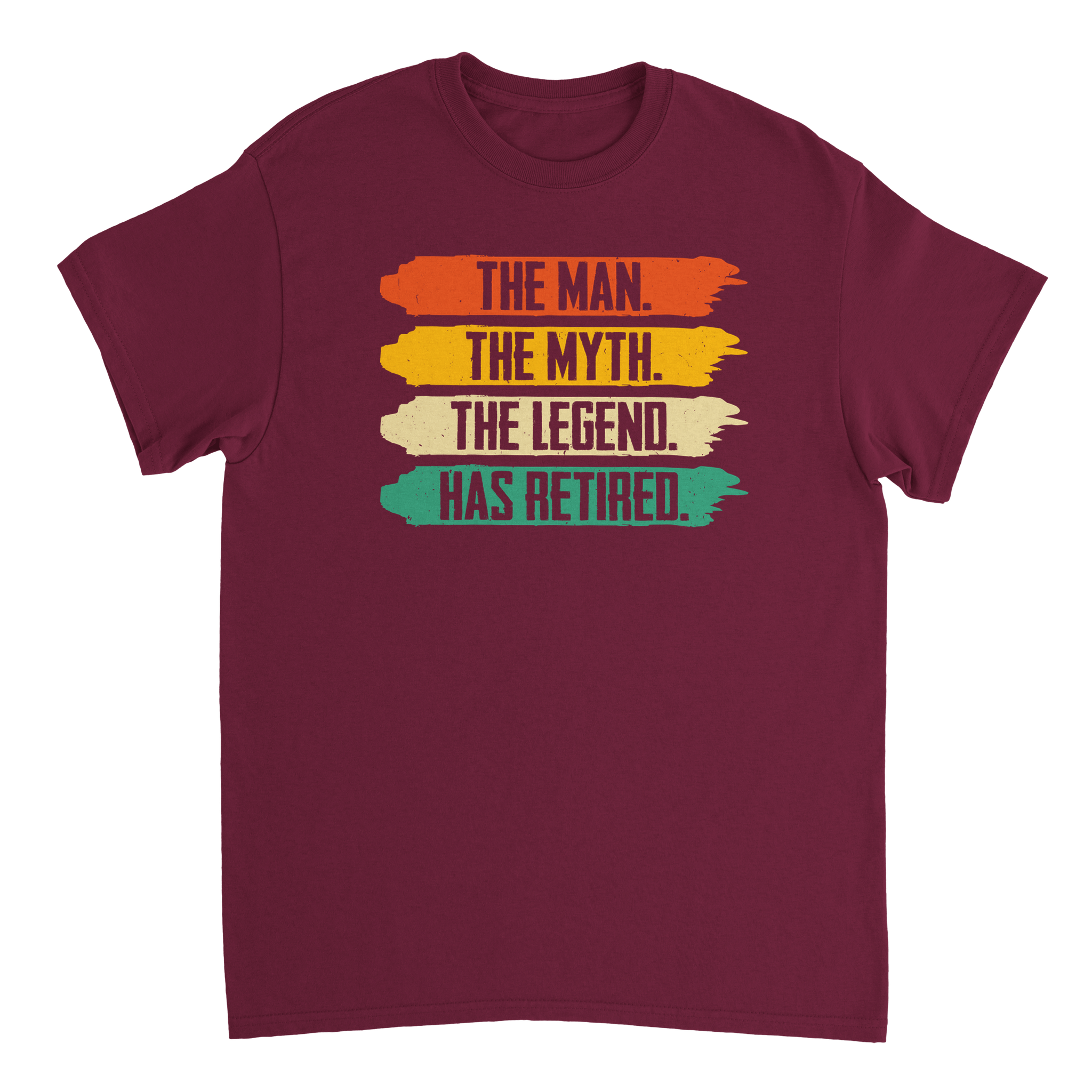 The Man The Myth The Legend Has Retired T-Shirt – Vintage Sunset Palette, Premium Cotton, Classic Fit, Retirement Gift - KPAP Canada