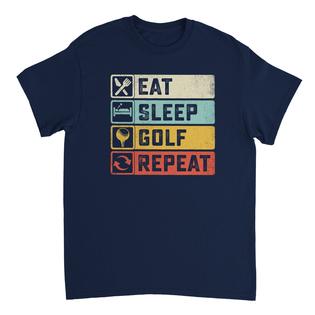 Eat Sleep Golf Repeat T-Shirt – Heavyweight Cotton, Classic Fit, Durable Casual Tee for Golfers - KPAP Canada