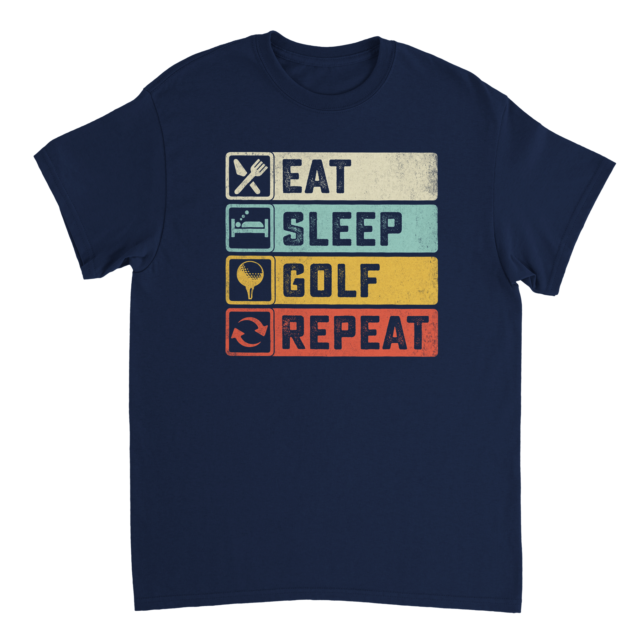 Eat Sleep Golf Repeat T-Shirt – Heavyweight Cotton, Classic Fit, Durable Casual Tee for Golfers - KPAP Canada