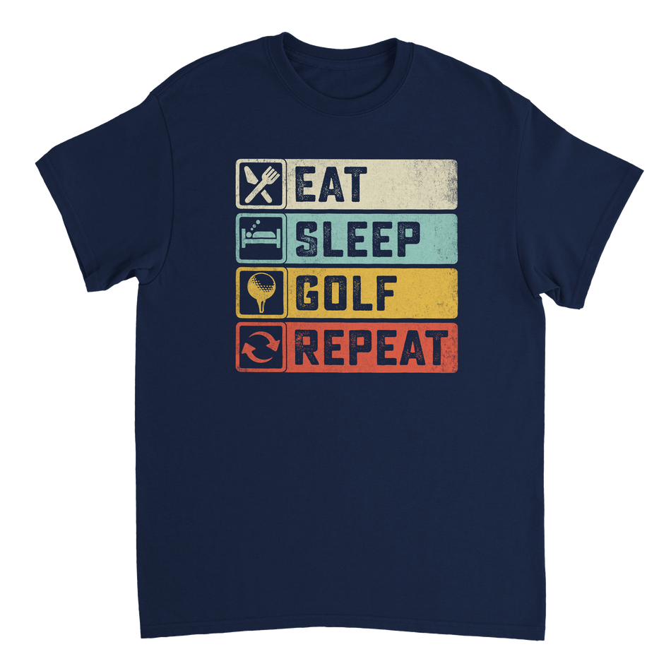 Eat Sleep Golf Repeat T-Shirt – Heavyweight Cotton, Classic Fit, Durable Casual Tee for Golfers - KPAP Canada