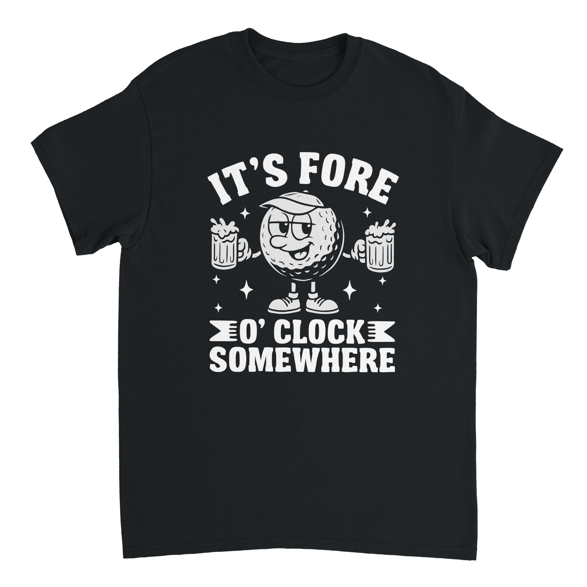 It's Fore O'Clock Somewhere Golf T-Shirt – Heavyweight Cotton, Classic Fit, Durable Casual Wear - KPAP Canada