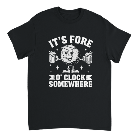 It's Fore O'Clock Somewhere Golf T-Shirt – Heavyweight Cotton, Classic Fit, Durable Casual Wear - KPAP Canada