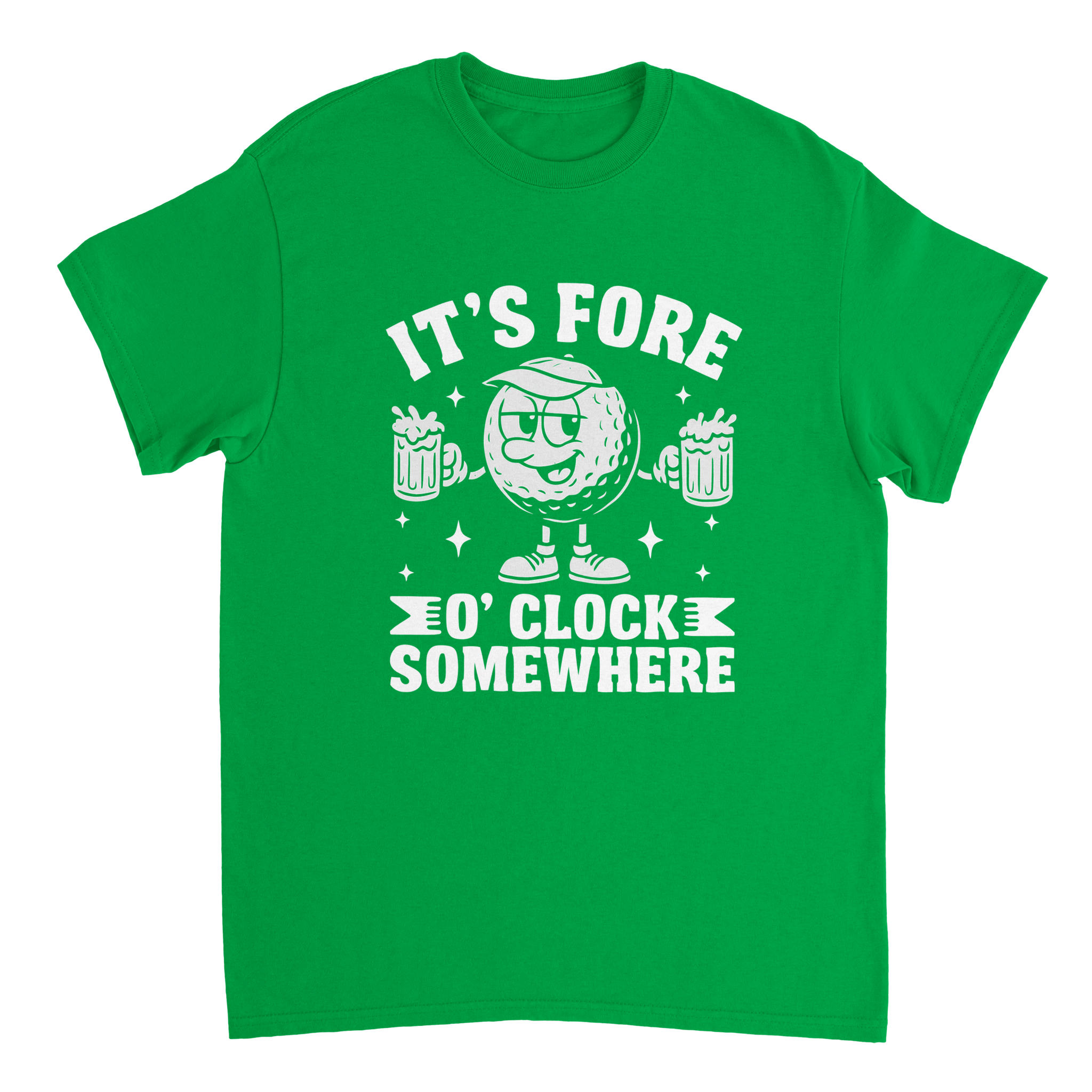 It's Fore O'Clock Somewhere Golf T-Shirt – Heavyweight Cotton, Classic Fit, Durable Casual Wear - KPAP Canada
