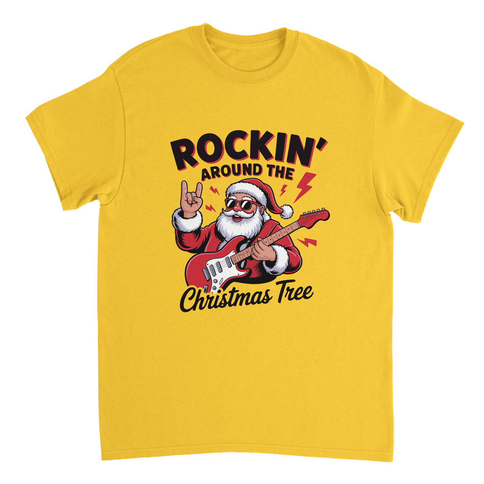 Rockin' Around the Christmas Tree Cotton T-Shirt – Classic Fit Holiday Apparel - KPAP Canada