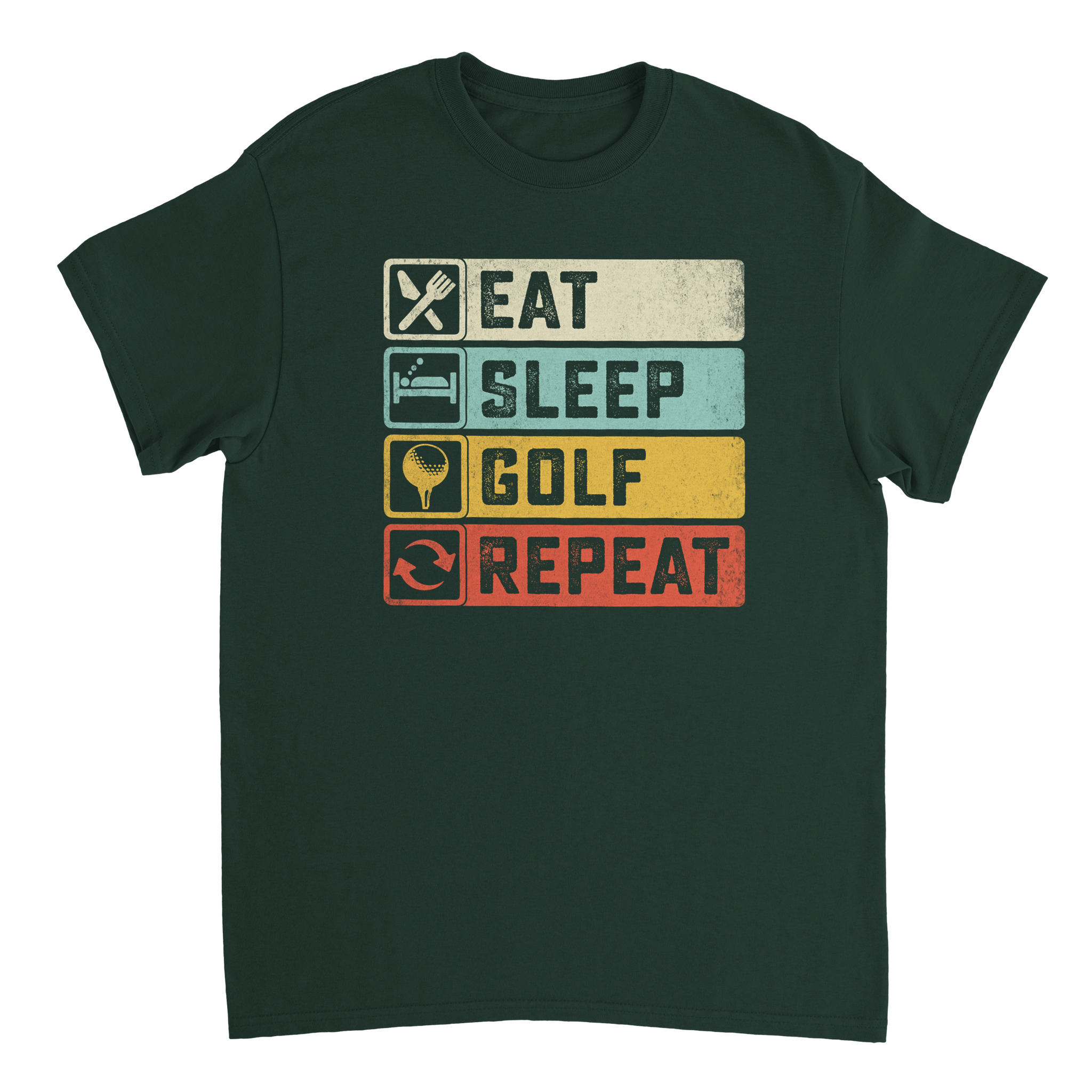 Eat Sleep Golf Repeat T-Shirt – Heavyweight Cotton, Classic Fit, Durable Casual Tee for Golfers - KPAP Canada