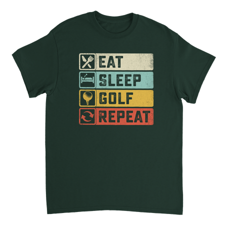 Eat Sleep Golf Repeat T-Shirt – Heavyweight Cotton, Classic Fit, Durable Casual Tee for Golfers - KPAP Canada